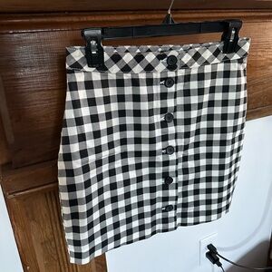 H&M Black & White Gingham Mini Skirt - Size Small